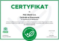 PGE Obrót z certyfikatem „Zielone Biuro”